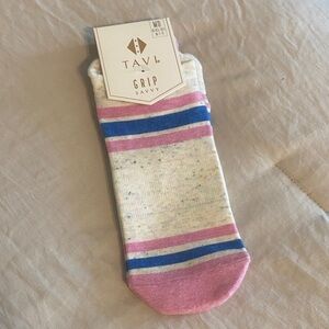 Tavi Savvy Grip Socks in Paradise Navy Stripe - Medium